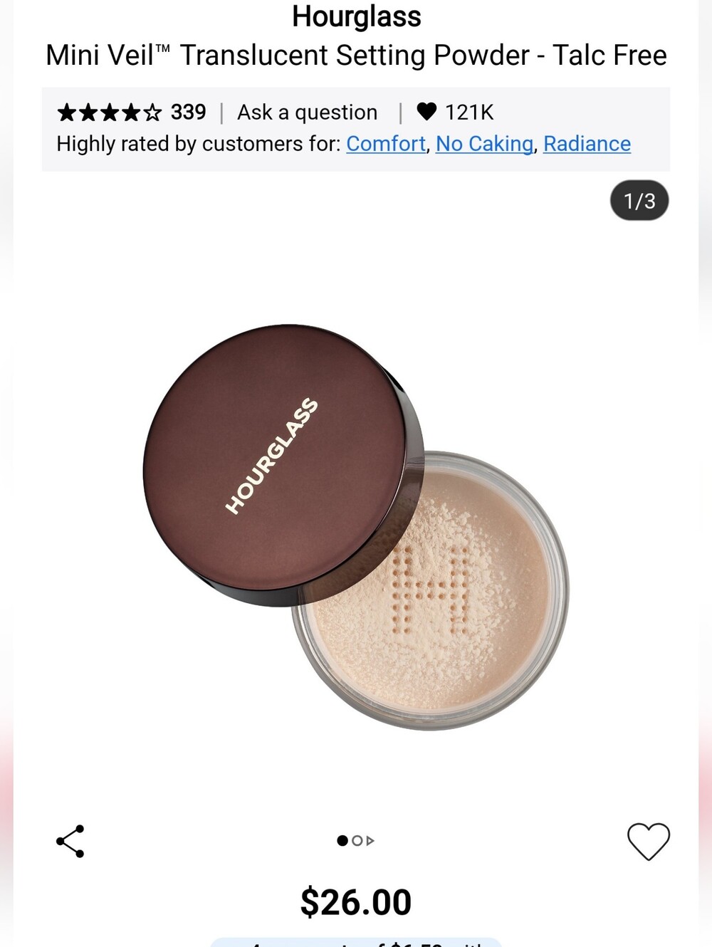 Mini Veil Hourglass Translucent Powder
